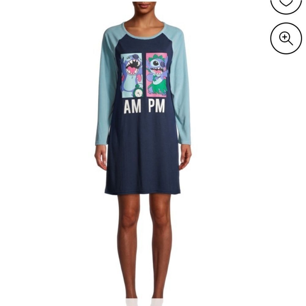Disney Women's Stitch Pajama Sleepshirt Dress Small